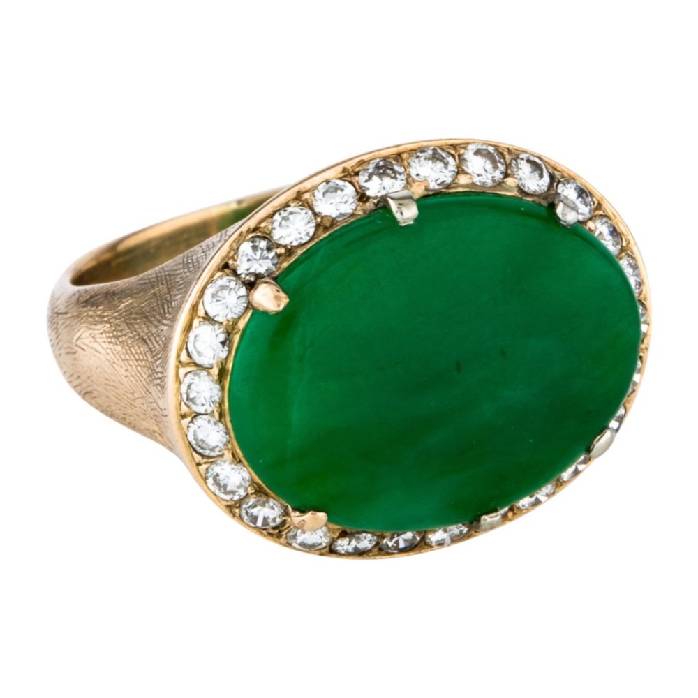 Diamond & Jadeite Cocktail Ring
